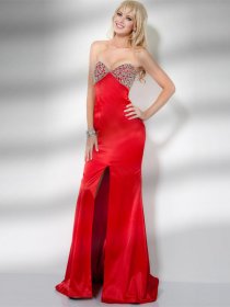 Sexy Sheath Sweetheart Beading Satin Evening Dress Sexy Sheath Sweetheart Beading Satin Evening Dress