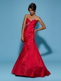 Sheath One-shoulder Beading Taffeta Prom Dress Sheath One-shoulder Beading Taffeta Prom Dress