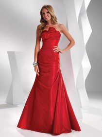 A-line Strapless Asymmetrical Bow Satin Prom Dress A-line Strapless Asymmetrical Bow Satin Prom Dress