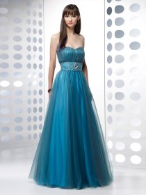 A-line Sweetheart Beading Organza & Satin Evening Dress A-line Sweetheart Beading Organza & Satin Evening Dress