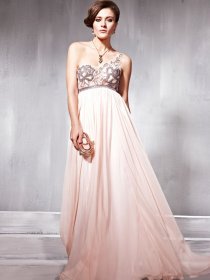 Elegant Embroidery One Shoulder Beading Organza Prom Dress Elegant Embroidery One Shoulder Beading Organza Prom Dress