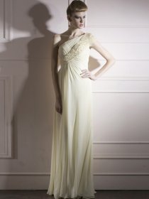 One-shoulder Floor-length Beading Chiffon Prom Dress One-shoulder Floor-length Beading Chiffon Prom Dress