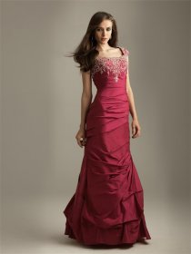 Satin Embroidery Off-the-shoulder Evening Dress