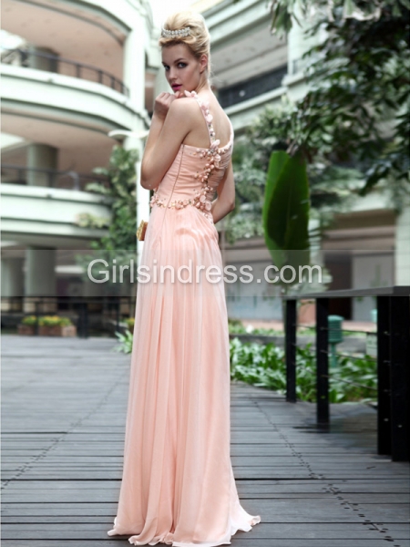 Delicate Sheath/Column One Shoulder Satin Floor Length Evening/Prom Dress