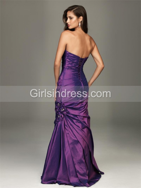 Satin Strapless Floor-length Evening Dress