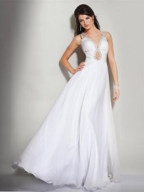 A-line Straps Beading Chiffon Sexy Engagement Dress A-line Straps Beading Chiffon Sexy Engagement Dress