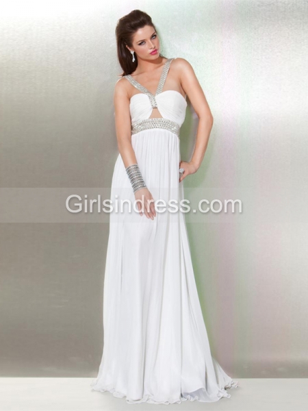 Sexy A-line Straps Beading Chiffon Evening Dress Sexy A-line Straps Beading Chiffon Evening Dress