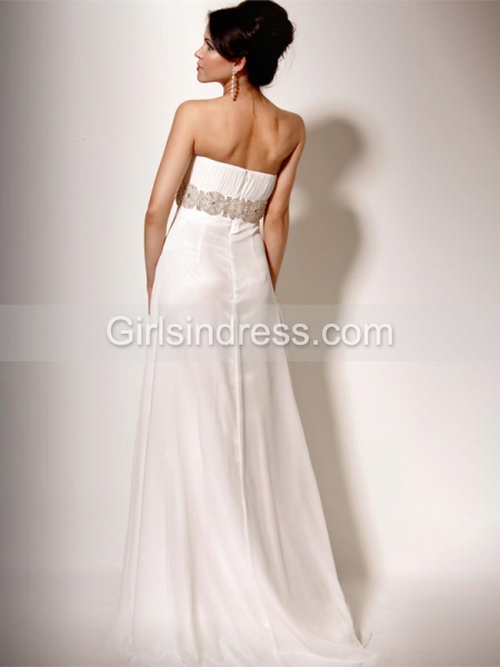 Gorgeous Strapless Beading A-line Chiffon Floor-length Prom Dress