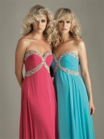 Strapless Crystals Chiffon Evening Dress Strapless Crystals Chiffon Evening Dress