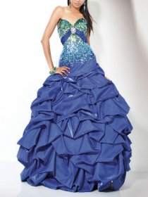 Sweetheart Ruffles Sheath Strapless Sequins Taffeta Prom Dress Sweetheart Ruffles Sheath Strapless Sequins Taffeta Prom Dress