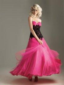 Tulle & Satin Sweetheart Strapless Prom Dress Tulle & Satin Sweetheart Strapless Prom Dress