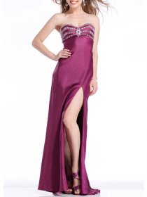 A-line Chiffon Strapless Sweetheart Jewels Evening Dress A-line Chiffon Strapless Sweetheart Jewels Evening Dress