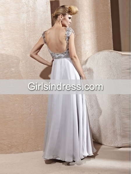 A-line Short Sleeves Embroidery Satin Embroidery Evening Dress