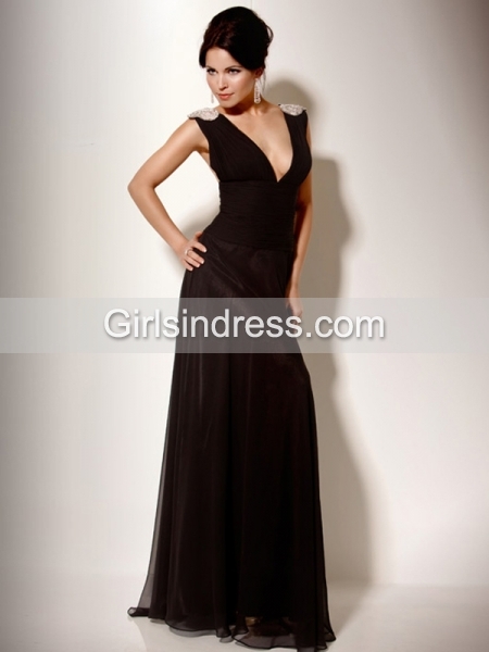 Elegant A-line V-neck Beading Chiffon Evening Dress Elegant A-line V-neck Beading Chiffon Evening Dress