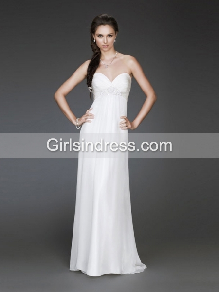 Elegant Strapless Sheath Floor-length Chiffon Evening Dress Elegant Strapless Sheath Floor-length Chiffon Evening Dress