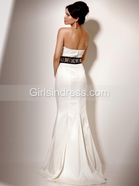 Gorgeous Sweetheart Beading Mermaid Satin Engagement Dress