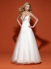 A-line Straps Beading Satin&Organza Spaghetti Engagement Dress A-line Straps Beading Satin&Organza Spaghetti Engagement Dress