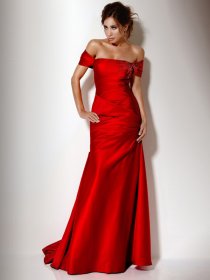 Attractive Sheath Off-the-shoulder Beading Satin Evening Dress Attractive Sheath Off-the-shoulder Beading Satin Evening Dress