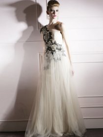 Fantastic A-line Embroidery One Shoulder Chiffon Prom Dress Fantastic A-line Embroidery One Shoulder Chiffon Prom Dress
