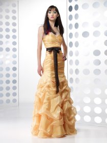Sheath Sweetheart Ruffle Tulle Prom Dress