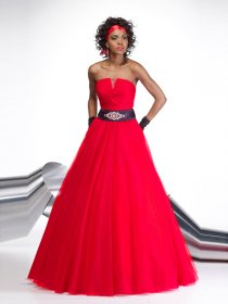 A-line Strapless Beading Organza&Satin Engagement Dress A-line Strapless Beading Organza&Satin Engagement Dress