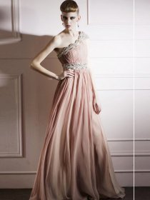 A-line Elaborate Beading One Shoulder Organza Prom Dress A-line Elaborate Beading One Shoulder Organza Prom Dress