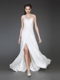 One-shoulder Chiffon Floor-length Evening Dress With Applique One-shoulder Chiffon Floor-length Evening Dress With Applique