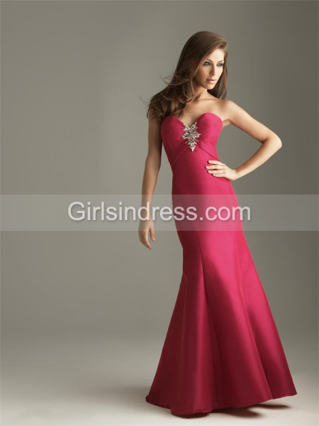 Strapless Sweetheart Mermaid Satin Evening Dress