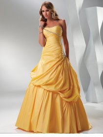 A-line Strapless Beaded Taffeta Floor-length Prom Dress A-line Strapless Beaded Taffeta Floor-length Prom Dress