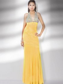 Gorgeous Sheath Halter Beading Chiffon Evening Dress Gorgeous Sheath Halter Beading Chiffon Evening Dress
