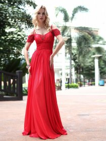 A-line Off-the-shoulder Beaded Satin Floor Length Evening/Prom Dress A-line Off-the-shoulder Beaded Satin Floor Length Evening/Prom Dress