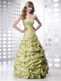A-line Strapless Cascading Ruffle Taffeta Engagement Dress A-line Strapless Cascading Ruffle Taffeta Engagement Dress