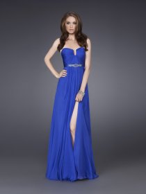 A-line Strapless Satin Evening Dress With Waistband A-line Strapless Satin Evening Dress With Waistband