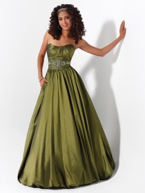 A-line Sweetheart Beaded Floor-length Satin Prom Dress A-line Sweetheart Beaded Floor-length Satin Prom Dress