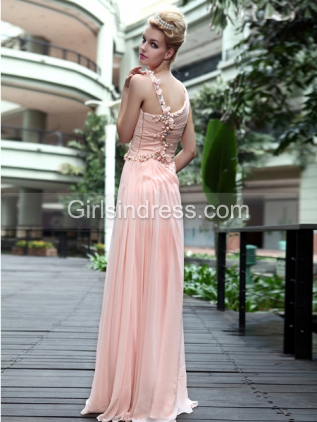 Delicate Sheath/Column One Shoulder Satin Floor Length Evening/Prom Dress