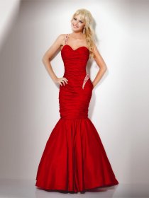 Cute Mermaid Beading Taffeta One-shoulder Evening Dress Cute Mermaid Beading Taffeta One-shoulder Evening Dress
