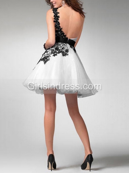 A-line Appliques One Shoulder Organza Graduation Dress