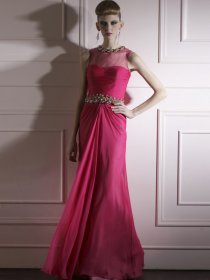 A-line Scoop Jewel Floor Length Satin Evening Dress A-line Scoop Jewel Floor Length Satin Evening Dress