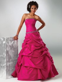 Ball Gown Strapless Floor-length Beading and Ruched Taffeta Prom Dress Ball Gown Strapless Floor-length Beading and Ruched Taffeta Prom Dress