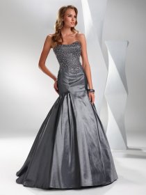 Mermaid/Trumpet Sweetheart Beading Satin Prom Dress