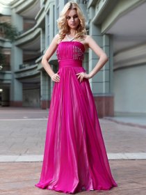 Organza A-line Strapsless Beaded Floor Length Evening/Party Dress Organza A-line Strapsless Beaded Floor Length Evening/Party Dress
