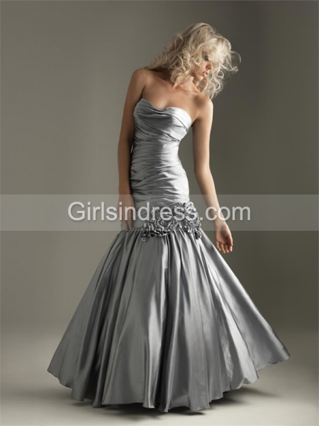Satin Strapless Mermaid/ Trumpet Evening Dress