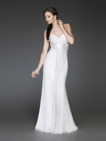 Sheath Floor-length Backless Chiffon Evening Dress