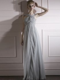 A-line Beading Satin Cross Straps Evening Dress A-line Beading Satin Cross Straps Evening Dress