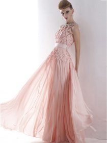 A-line Sleevless Web Organza Fancy Prom Dress A-line Sleevless Web Organza Fancy Prom Dress