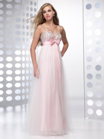 A-line Spaghetti Straps Beading Tulle&Satin Prom Dress A-line Spaghetti Straps Beading Tulle&Satin Prom Dress