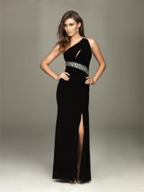 One-shoulder Chiffon Front Open Prom Dress One-shoulder Chiffon Front Open Prom Dress