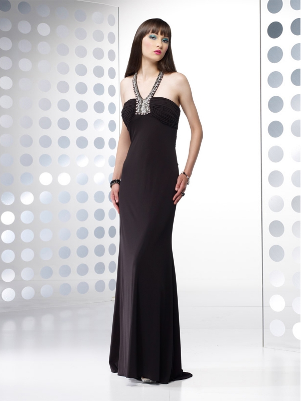 Column Jewel Beading Satin Evening Dress Column Jewel Beading Satin Evening Dress