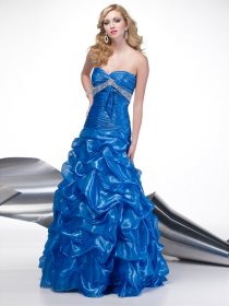 Sweetheart Beading Tulle Over Satin Trumpet Engagement Dress Sweetheart Beading Tulle Over Satin Trumpet Engagement Dress
