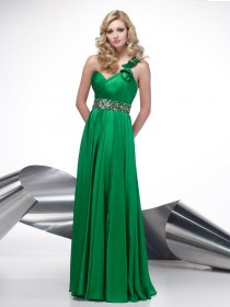 A-line One-shoulder Beading Satin Evening Dress A-line One-shoulder Beading Satin Evening Dress